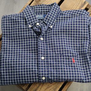 Gingham Seersucker Size Medium Short Sleeve Shirt Vintage Polo Ralph Lauren